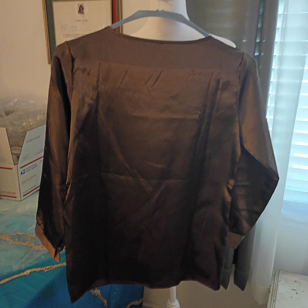 Brown Satin Blouse